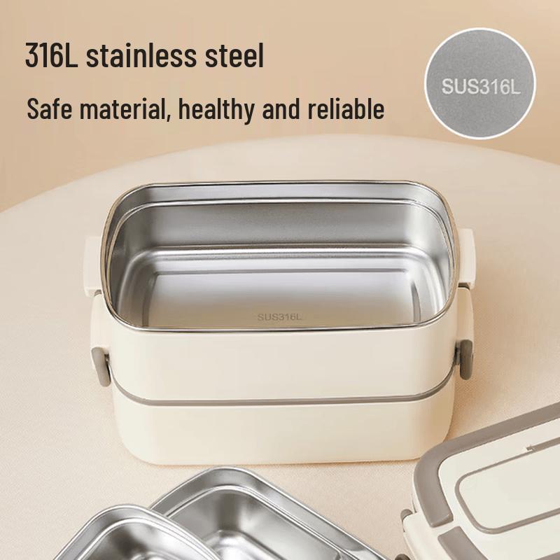 TAFUCO 316L Stainless Steel 2-Layer Divided Lunch Box