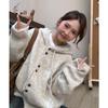 Women's Korean Style Thick Hooded Cardigan - Loose, Soft Knit for Autumn/Winter