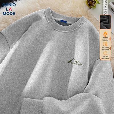 GENIOLAMODE Men's Fleece-Lined Pullover Sweatshirt