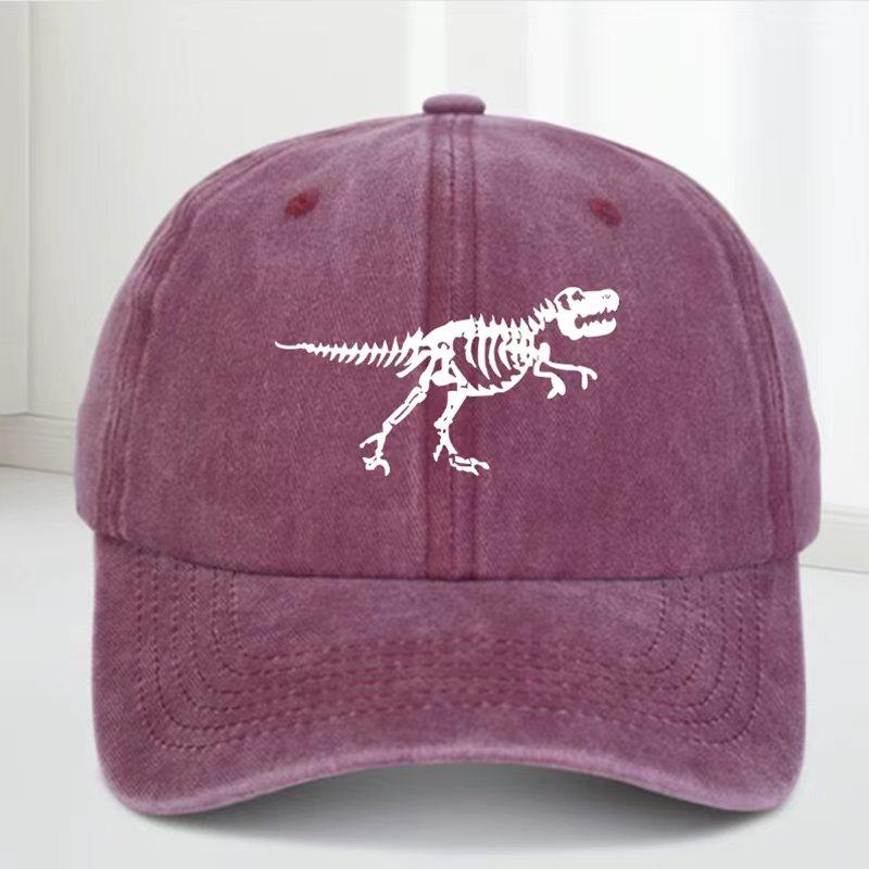 This stylish and casual dinosaur skeleton printed baseball cap is a must-have for both Unisex and Women when going out