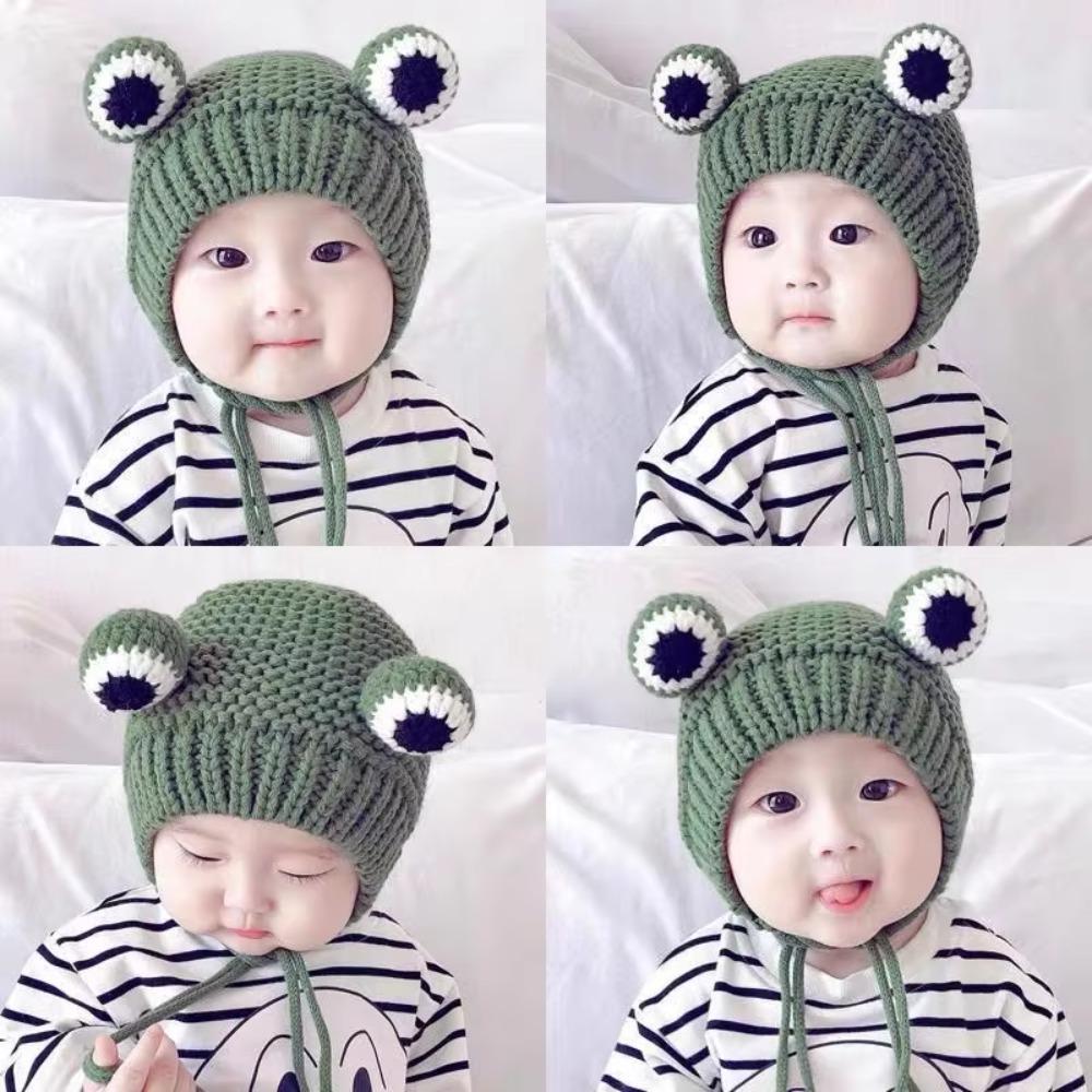 Frog Eyes Children Hats 1-3 Years Christmas Hat Fashion Beanie Cap  Boy/Girl