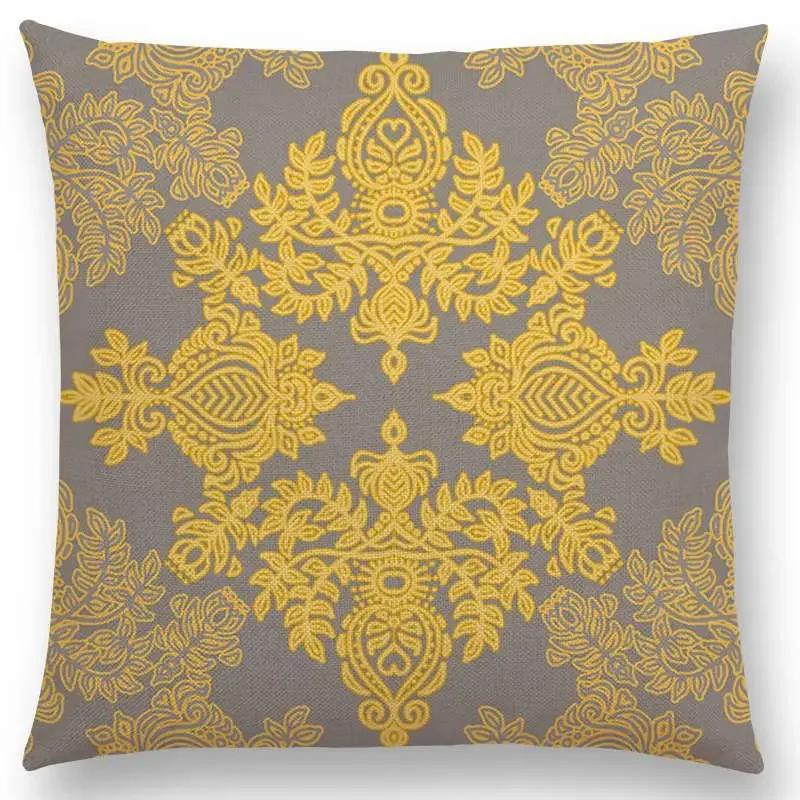 New Fantastic Snowflake Flowers Gorgeous Floral Doodle Colourful Decorative Pattern Mandalas Cushion Cover Sofa Pillow Case