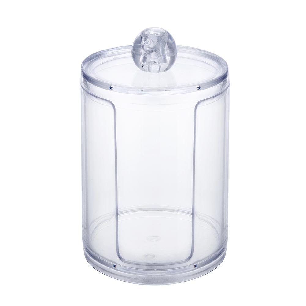 Support à Cotons-tiges Acrylique Transparent – Organisateur Rond Pour Salle De Bain – 7 X 10,5 Cm