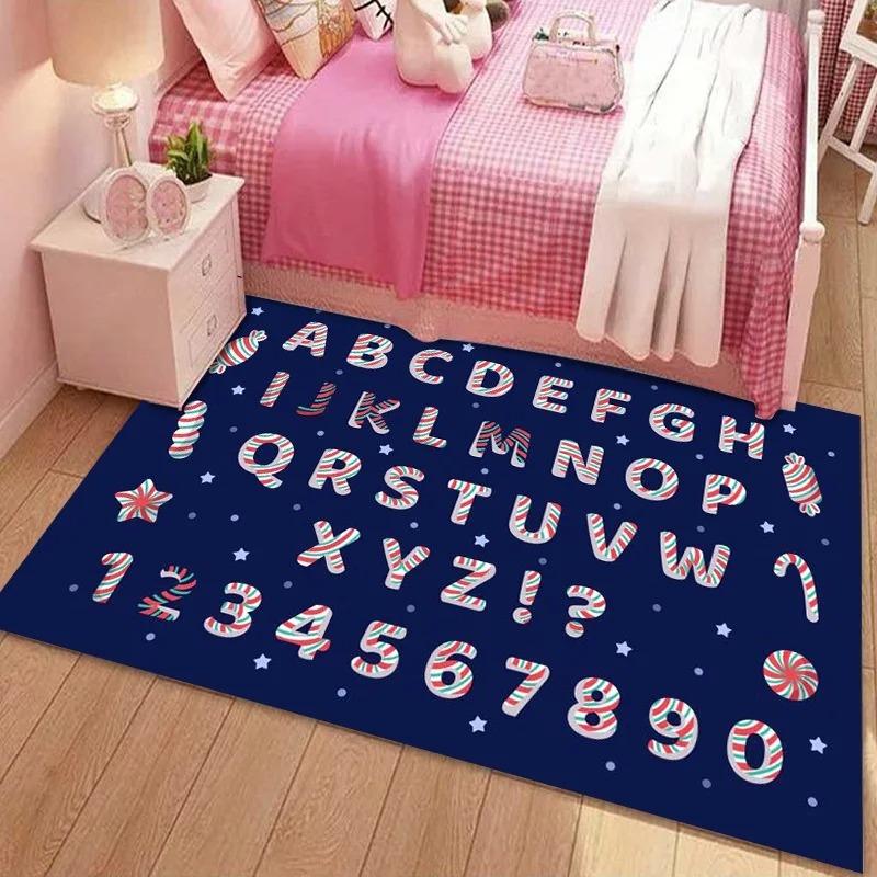 Cartoon-Eisenbahnschiene Vergnügungspark Kinderteppich Weiche flauschige Spielmatte für Schlafzimmer Pädagogischer Verkehrspiel-Teppich mit Riesenrad