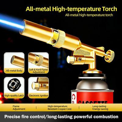 Manual Gas Welding Torch Head Portable Adjustable Nozzle High Heat Flame for BBQ Metalwork Soldering