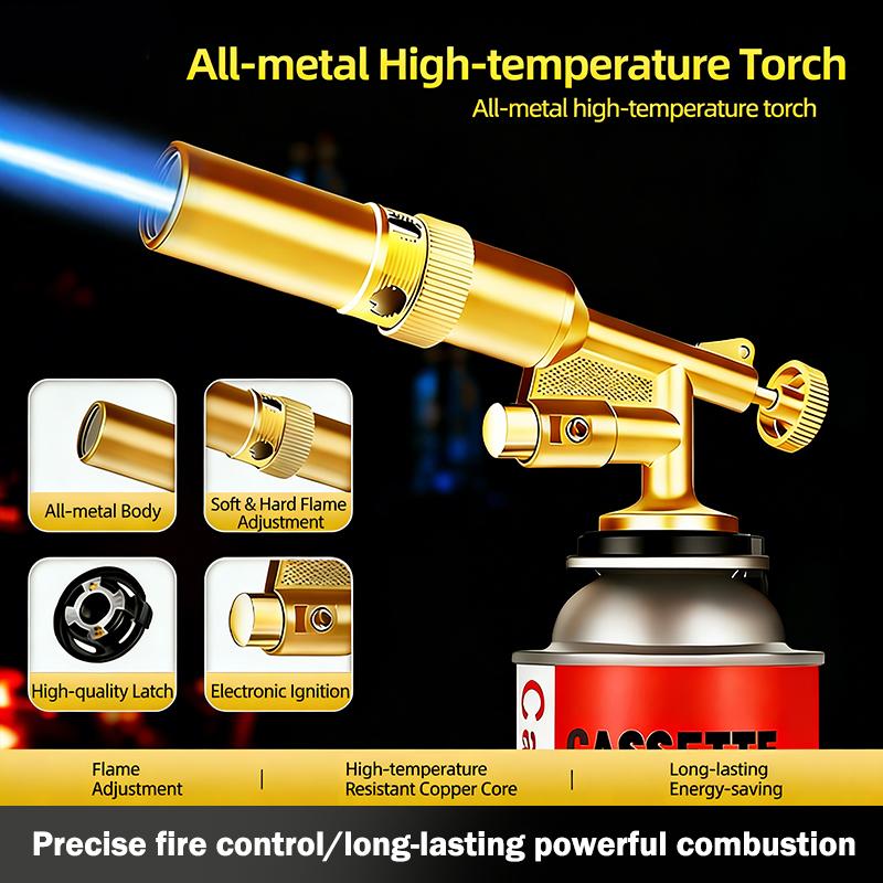 Manual Gas Welding Torch Head Portable Adjustable Nozzle High Heat Flame for BBQ Metalwork Soldering