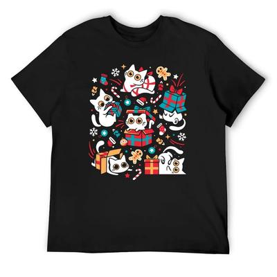 Weihnachts Katzenparty - Weihnachtsgeschenke T-Shirt Anime T-Shirt Kleidung Kleidung Herren T-Shirt