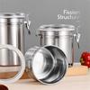 1ks/4ks Nerezová vzduchotěsná sada dóz na potraviny s průhledným víkem, Sady nádob pro kuchyňskou linku na cukr, mouku