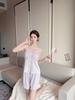 Summer New Ice Silk Pure Pajamas Sweet Princess Style Satin Suspenders Shorts Loungewear Set with Chest Pad