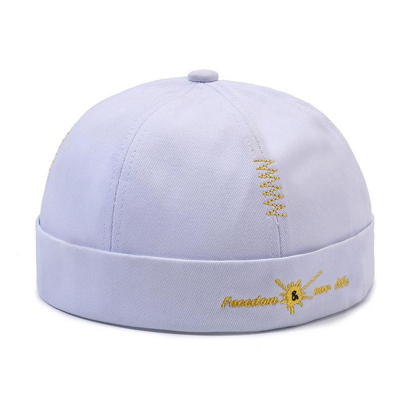 Cotton Cap Solid Color Round Top Hat Headwear Breathable Skullcap Gift Unisex