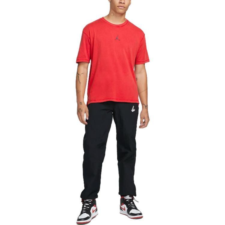 Jordan T Shirts Men's Red Crew Neck Moderate Straight Fit DH8920-687