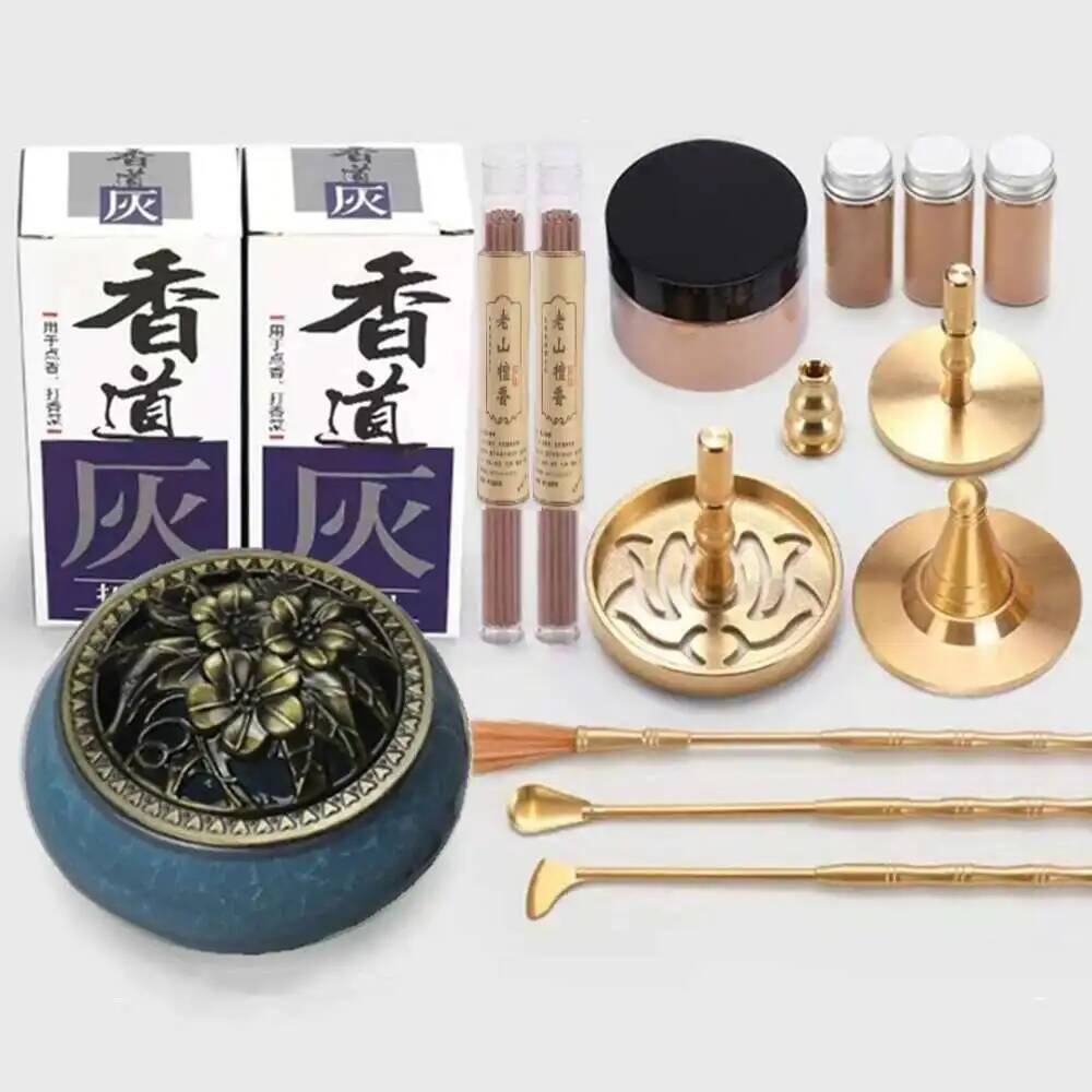 Messing Weihrauchbrenner Tragbar DIY Zen Weihrauchbrenner Siegel Weihrauch Keramik Set Hand Duftpulver Herstellung Weihrauchbrenner