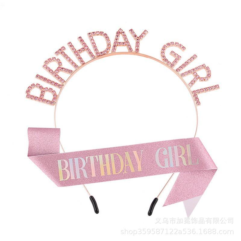 Children's Adult Birthday Headband IR Letter Crown Headband