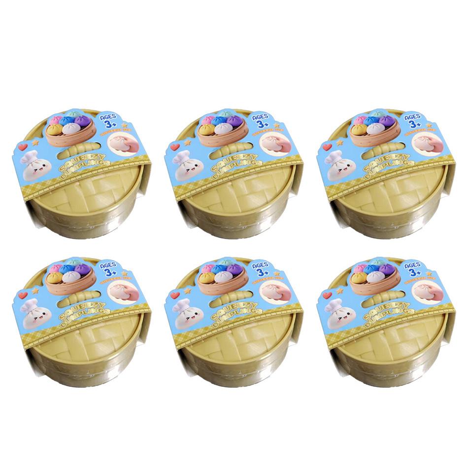 Colorful Stress Relief Balls In Dumpling Squishies Shape Reusable Low Elasticity Toys For Decompression Plastic Stress Balls
