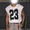 American Fall Winter 23 Digital Jacquard Sleeveless Knit Sweater Vest Streetwear Women