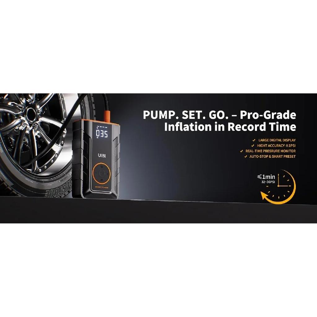 4-IN-1 Car Jump Starter with Air Compressor Peak 1500A Auto Battery Booster 150PSI Air Pump Portable Power Bank Tire Inflator