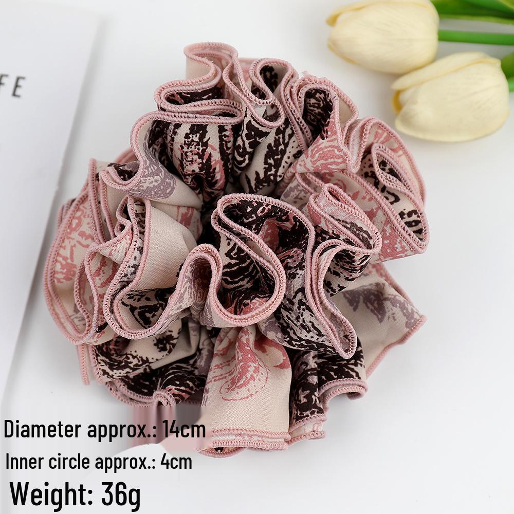 

High-End Satin Print Women s Headband: Four-Layer Versatile Large Scrunchie Hair Tie