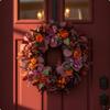 Artificial Flower Wreath Spring Faux Foliage Lively Decoration for Front Door, Wall Decor,