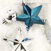 Christmas Decorations Painted Blue White Silver Christmas Ball Set Tree Top Star Hanging Christmas Tree Decoration Pendant