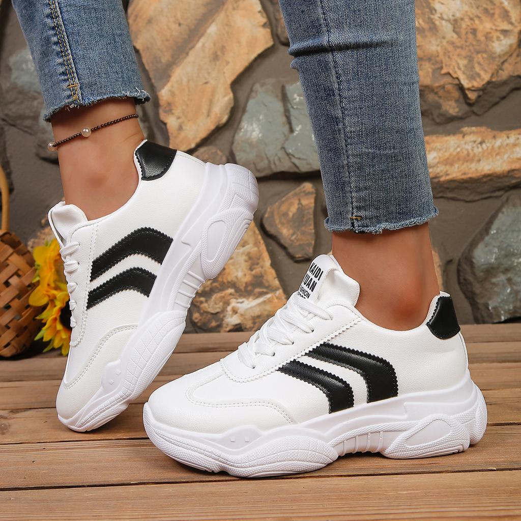 Women's Casual Dad Sneakers Comfortable Chunky Platform Running Shoes Non-Slip Lace-Up Breathable Walking Shoes for Women Workout Tennis Sneakers