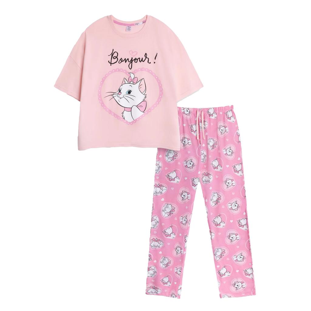 The Aristocats Womens/Ladies Marie Short-Sleeved Long Pyjama Set