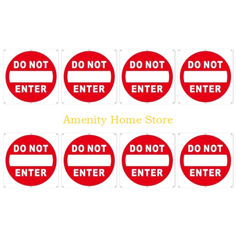 F26C 8 Piece Do Not Enter Sign Sticker Quick Installation No Entry Decal Warning Label with Adhesive Backing for Door Window