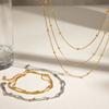 Stainless Steel Layered Bead Bracelet Women Minimalist Geometric Stackable Jewelry Ins Style