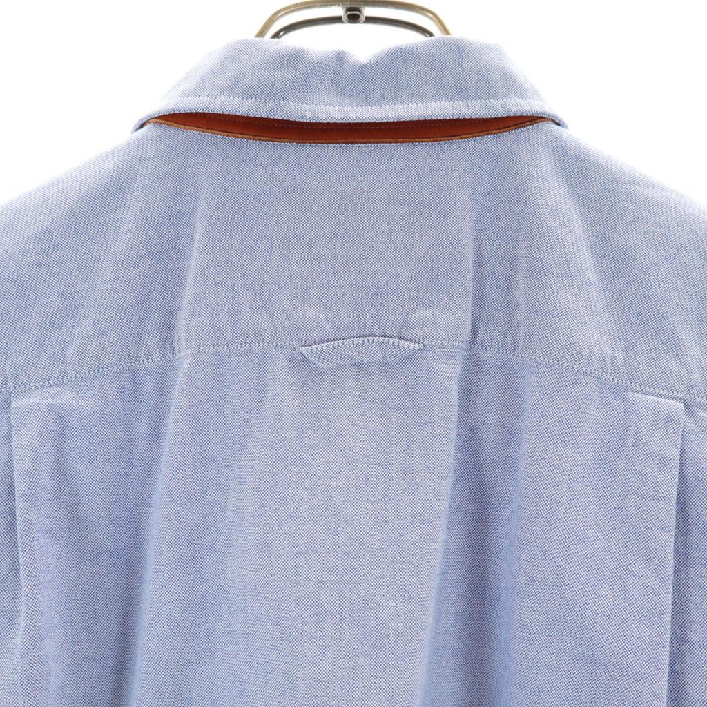 BEAMS Short Sleeve Oxford Shirt M Blue Purple Men's Used