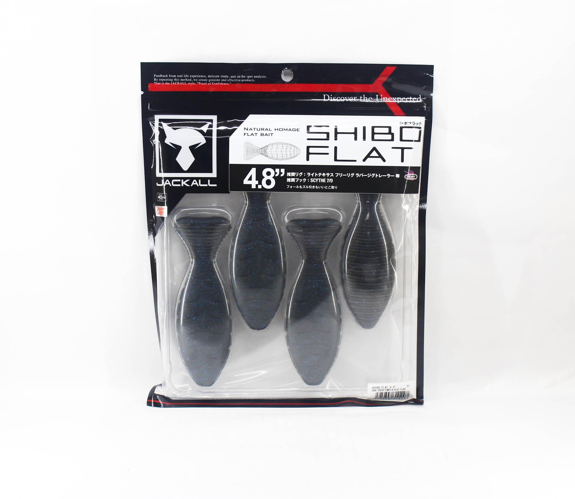Jackall Мягкая приманка Shibo Flat 4,8 дюйма Темно-зеленый Тыква Синий Блеск (1297)