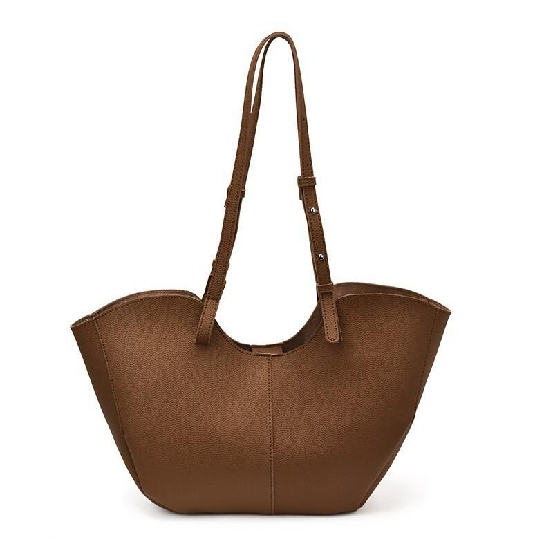 New Korean Large-Capacity Tote Bag Women'S Soft Leather Commuter Shoulder Bag Versatile Underarm Bag Fashionable Wing Bag