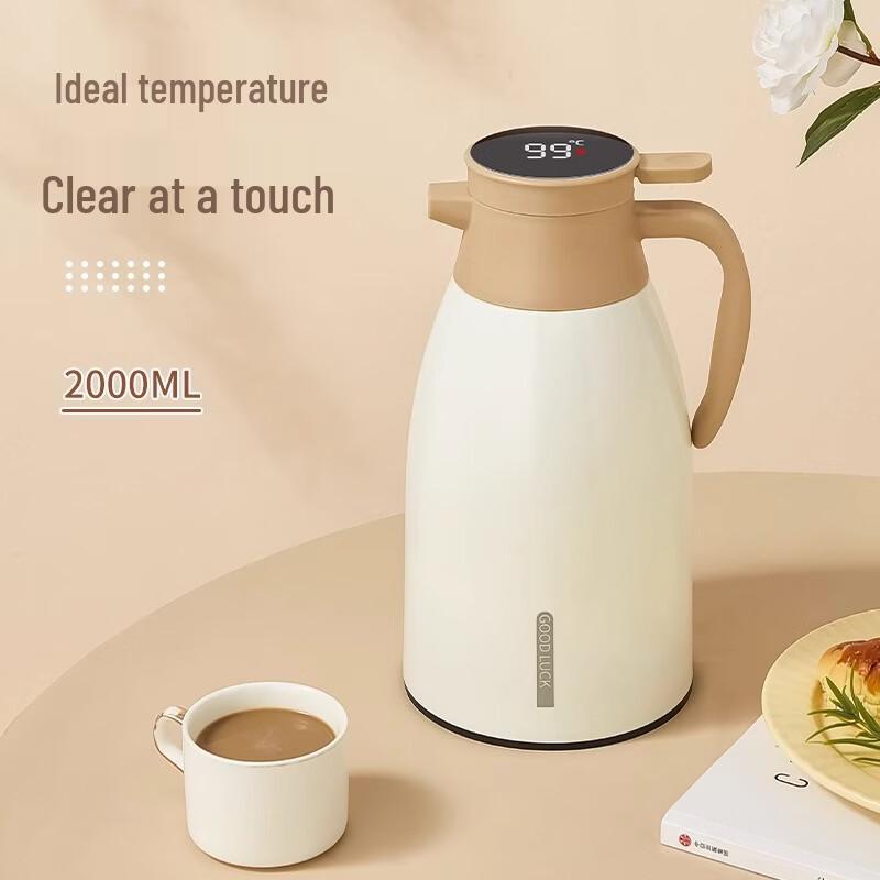 MDNG Digital Display Glass Liner Insulated Jug