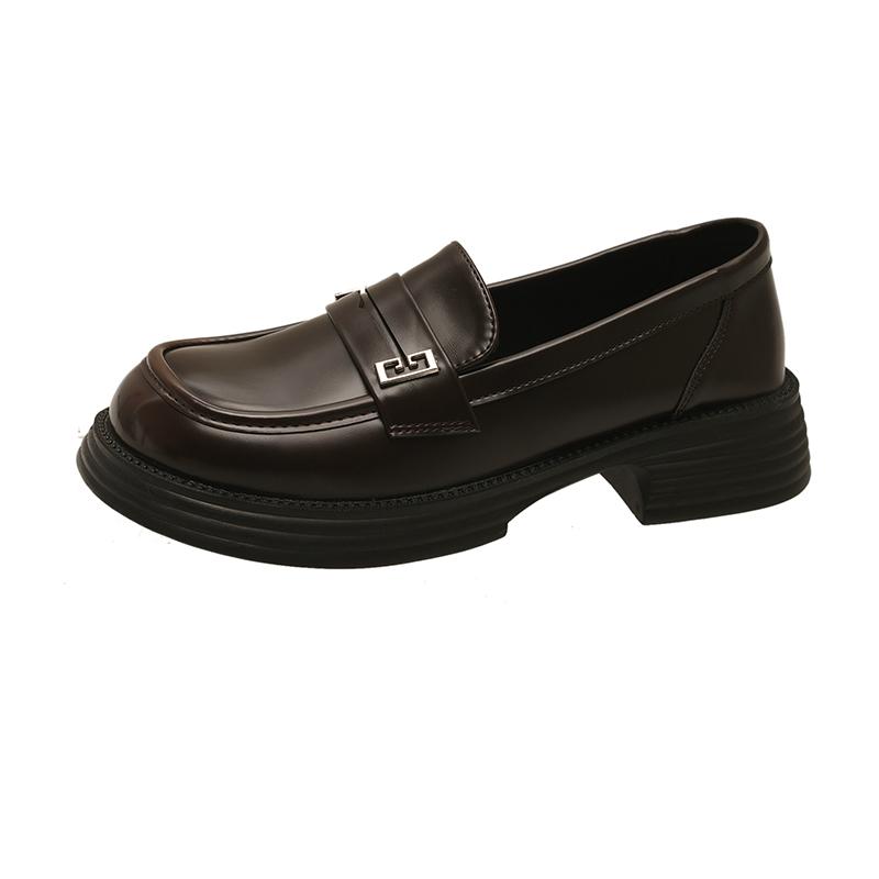 

модные летние новые женские туфли-лодочки с круглым носком на среднем каблуке Kawaii для женщин мокасины на платформе без застежек для офиса женские нескользящие туфли для улицы 40 коричневый