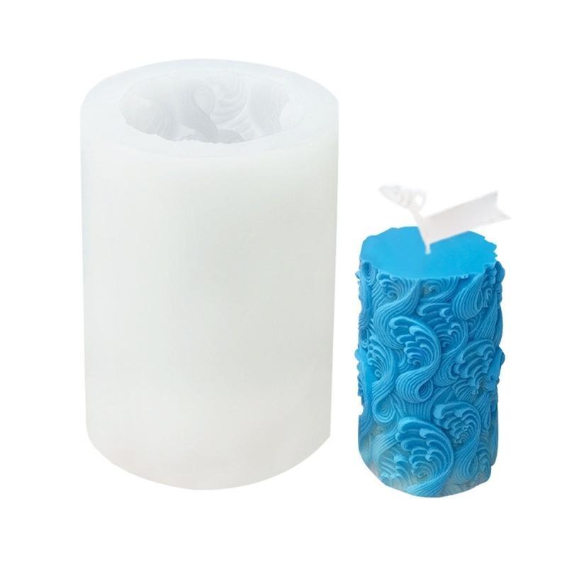 3D Cylinder Silicones Molds Flower Butterfly Waving Pattern Silicones Molds for Epoxy Resins