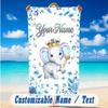 Elephant Theme Beach Towel Personalized Custom Name & Text Soft Quick Dry Beach Towel for Swimming Travel