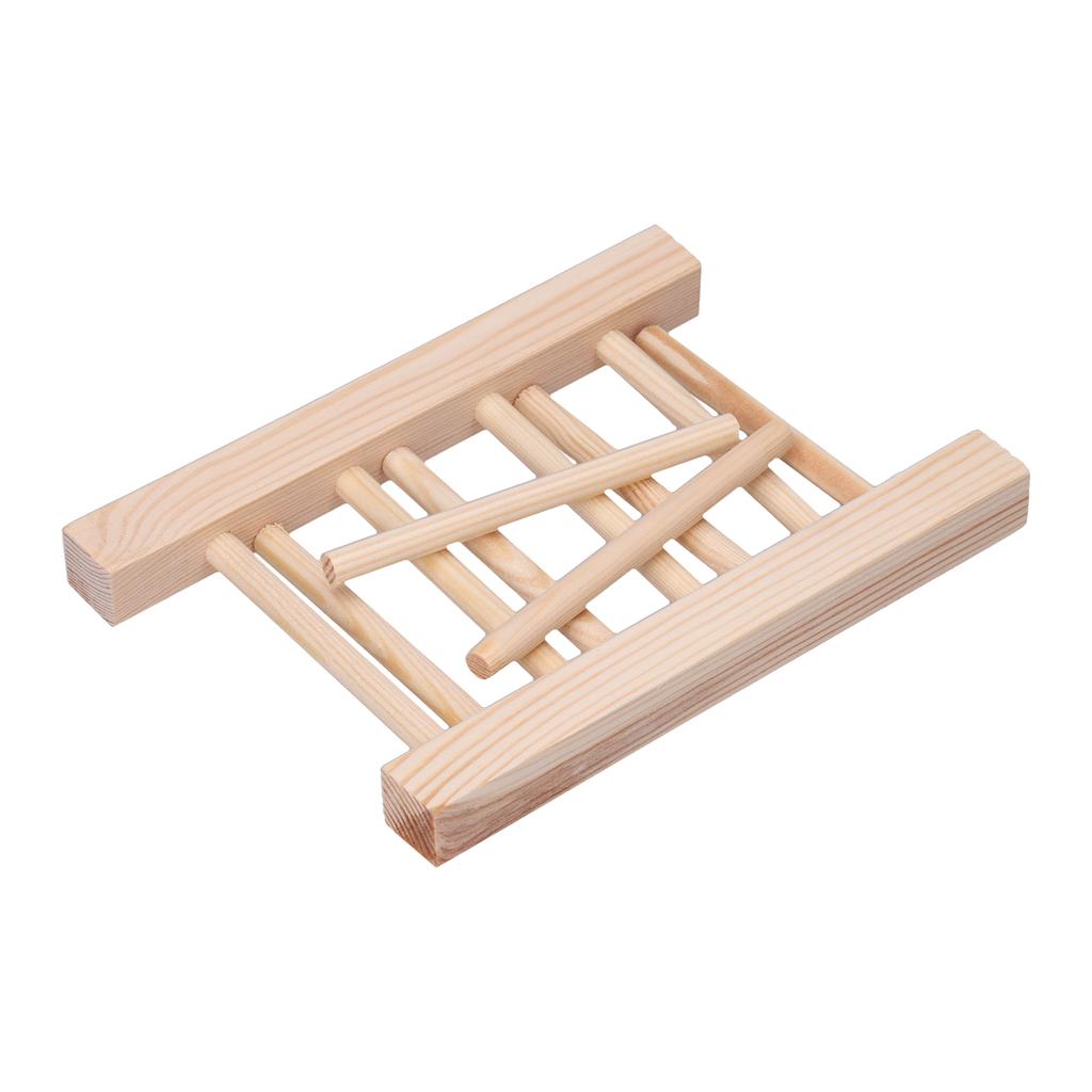 Bambus Tallerken Lett Bærbar Miljøvennlig Holdbar Furu Oppvaskstativ 3 Rader