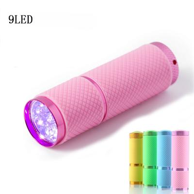 9LED Mini Portátil À Prova D'Água Roxo Bateria Seca Lanterna de Unhas UV Lanterna