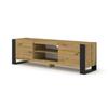 Low TV Stand Mondi 158 Cm Hi-Fi Chest of Drawers with Black Legs Artisan Oak