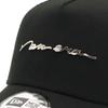 New Era 9FORTY A-Frame Trucker Mesh Cap ONSPOTZ Exclusive Handwritten Metal Logo Snapback Baseball Cap Men Women UV Protection Black Free Size