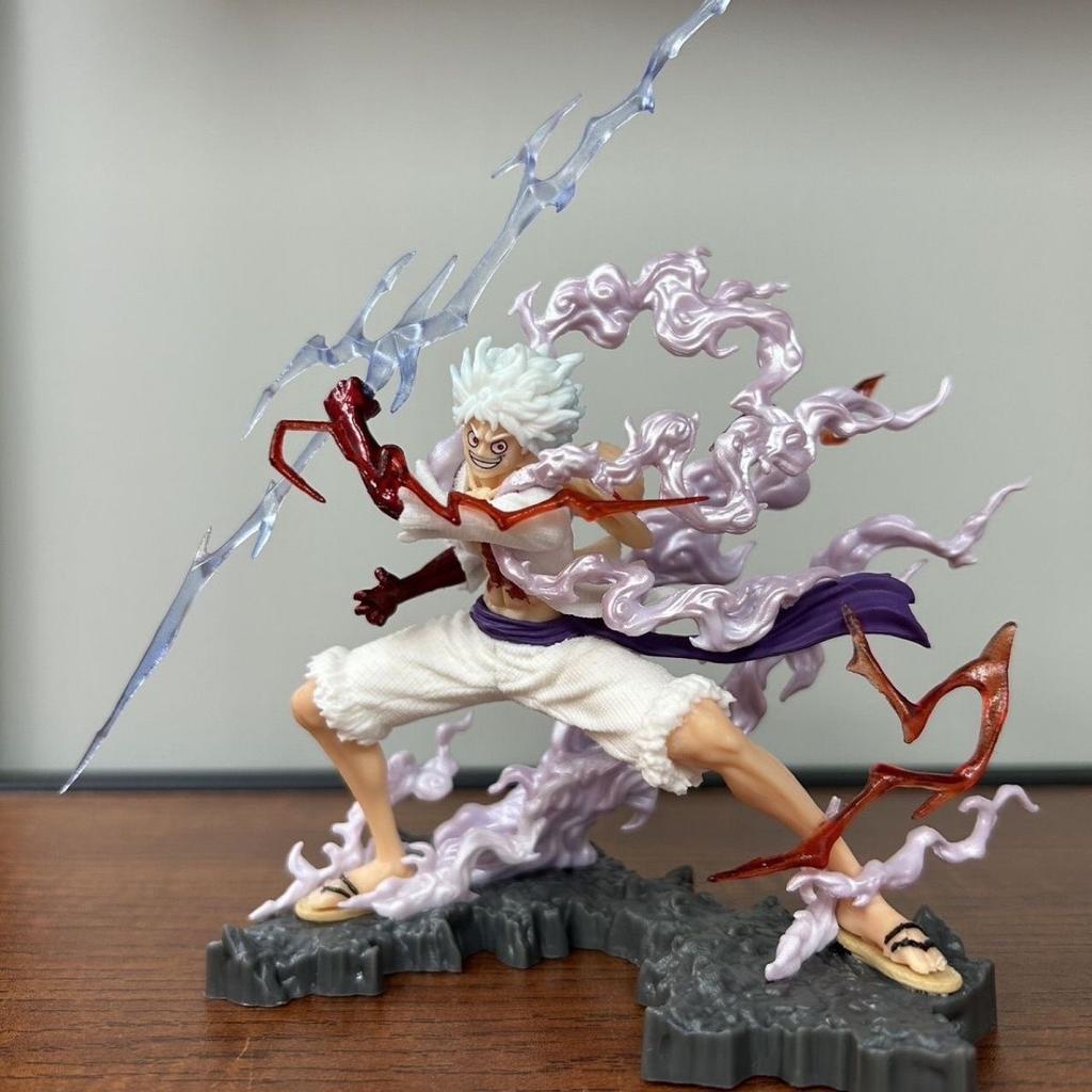 12cm/4.7in One Piece Anime Wink Studio Small Thunderbolt Nika Luffy Figures Pvc Statue Desktop Ornamen Collection Statue Model