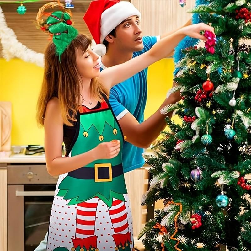 Christmas Holiday Waterproof Oilresistant Apron With Creative Fun Patterns For Adults And Kids