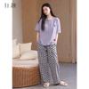 Xuanliang 2026 New Sleepwear for Women In Spring and Summer, Thin Cotton Short Sleeved Pants, Casual and Wearable Home Suit Set