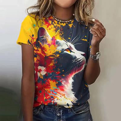 Women's Short-sleeved T-shirt Summer Crewneck Top Loose Casual Short-sleeved Fashion Printed Clothing Women's Elegant T-shirt