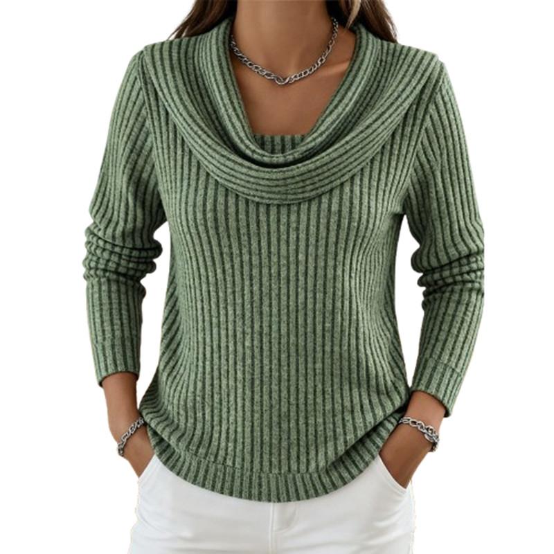 Autumn Winter Long Sleeve Sweatshirt Women Casual Loose Pullover Tops Fashion Pile Collar Solid Shirt Knitted Tops Women Blouses