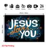 2D Starry Night Jesus Loves You Backdrop Faith Photography Background