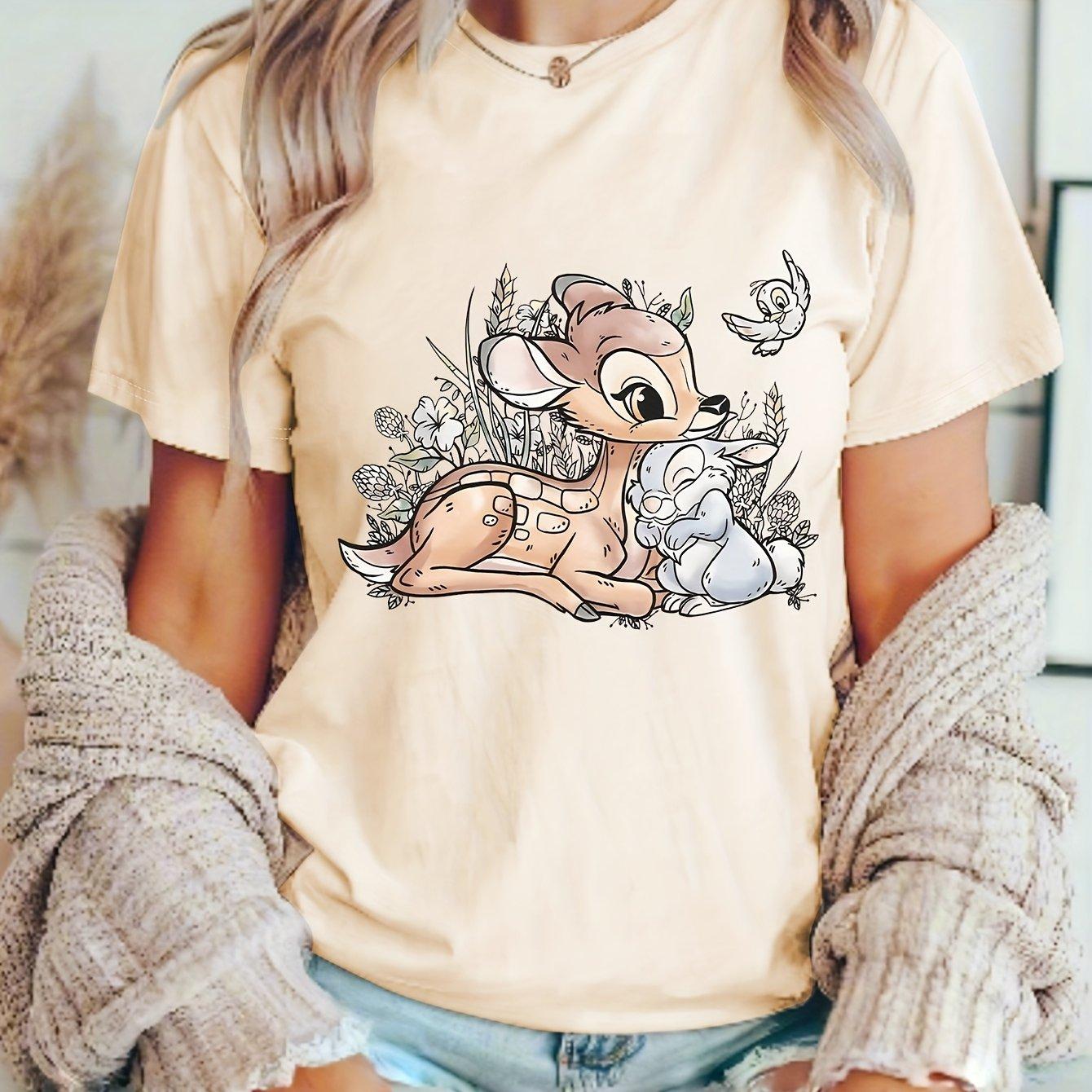 

Disney Bambi Boys and Girls T-shirts for Family and Parent-child Casual and Comfortable Super Large Short-sleeved Men and Women XL