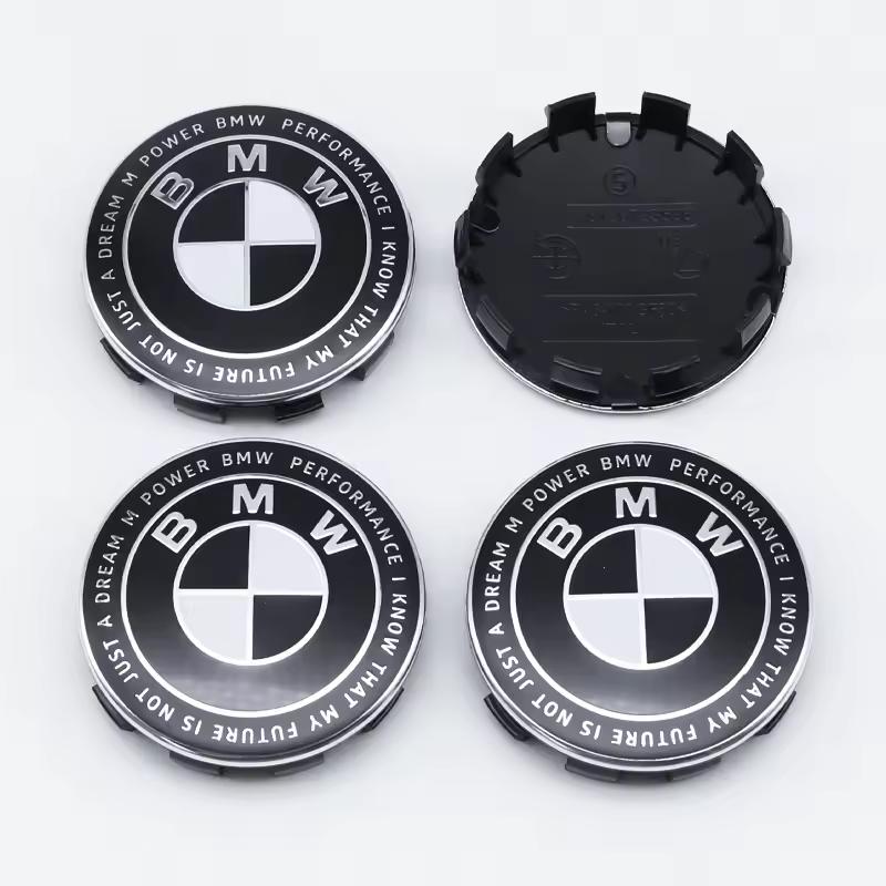 For BMW E84Car Black White BMW Logo Front Hood Emblem 82mm Rear Badge 74mm Wheel Hub Cap 56mm 68mm steering wheel sticker 45mm Accessories
