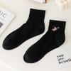 Men's Mid-Length Anti-Odor Sweat-Wicking Socks, Breathable Black & White for Spring, Autumn, Winter Style 
