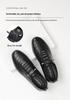 Red Dragonfly Men's Waterproof Black Leather Casual Sports Shoes, Non-Slip, Soft Sole for All Seasons