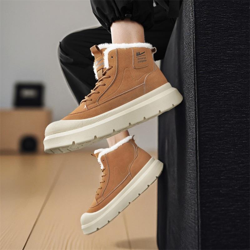 Warrior Classic Cotton Casual Commuting Trendy Versatile Fashion Snow Boots Men Boots Tan WXP(WZ)-264501M