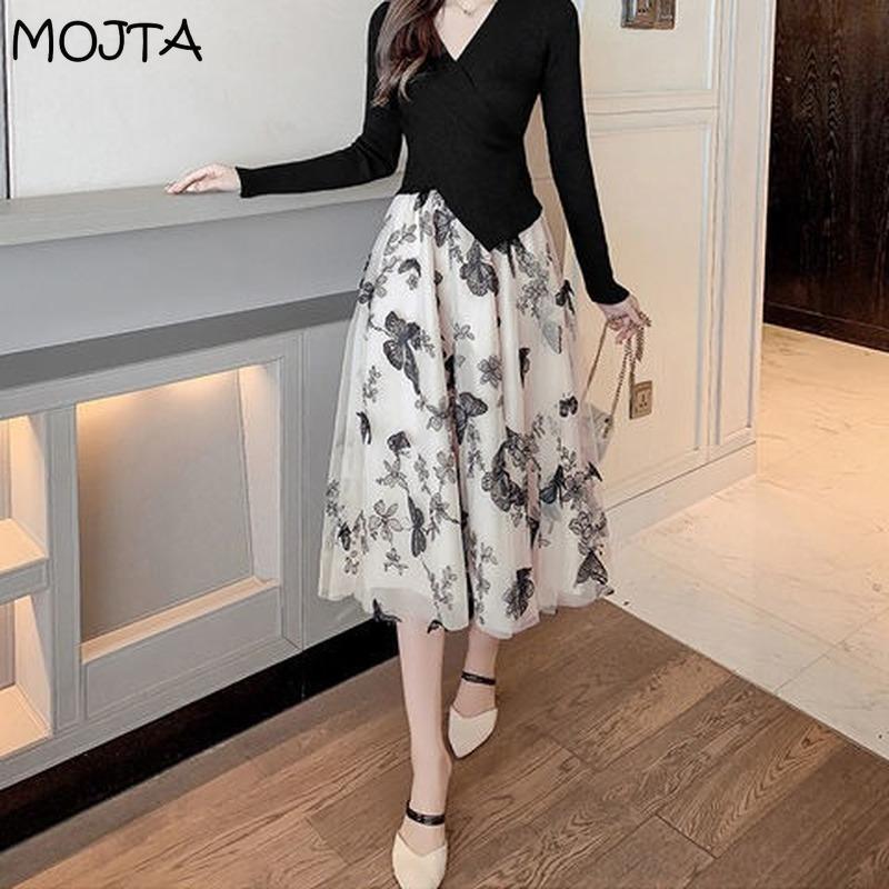 Women Spring Autumn Boho Lace Crochet Skirt Stretch High Waist Women Embroidery A-Line Skirt Women Beach Pleated Skirt